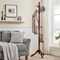 Adjustable Height Solid Wood Coat Rack Stand with 10 Hooks for Entryway Living Room and Office